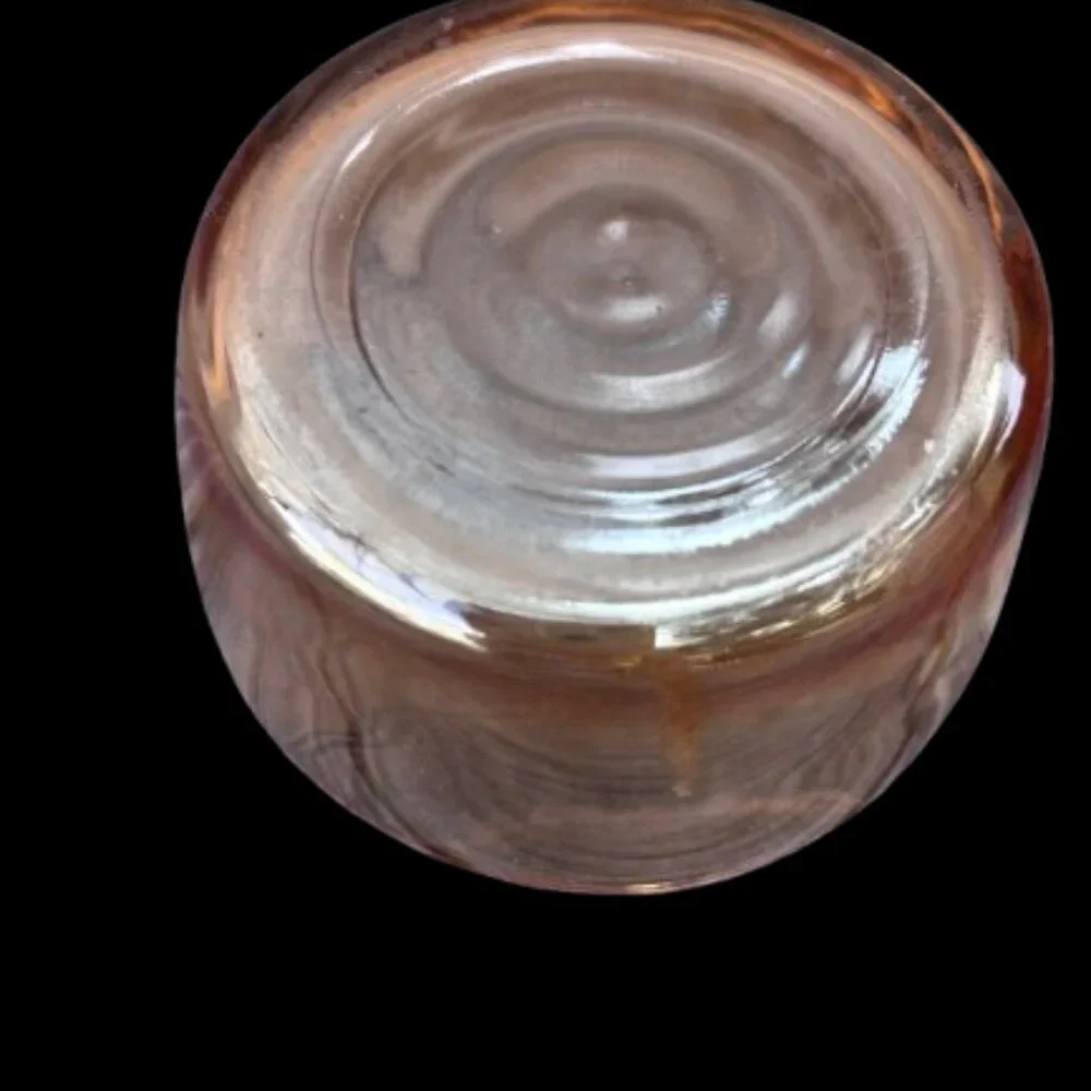 Vintage Jeannette Marigold Glass Vanity Powder Jar with Deer